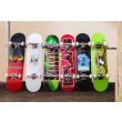 A collection of different skateboards